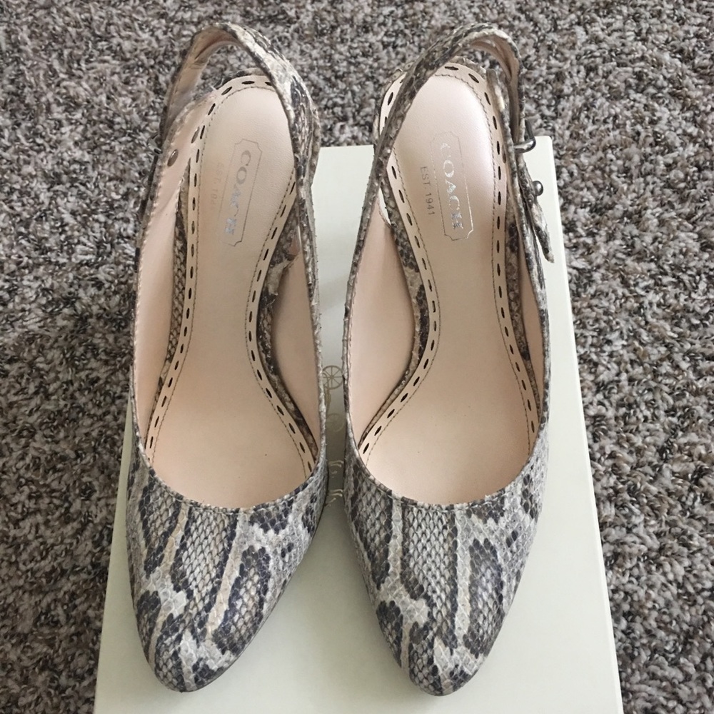 Coach ALMA Python Slingback Heels - Picture 2 of 7